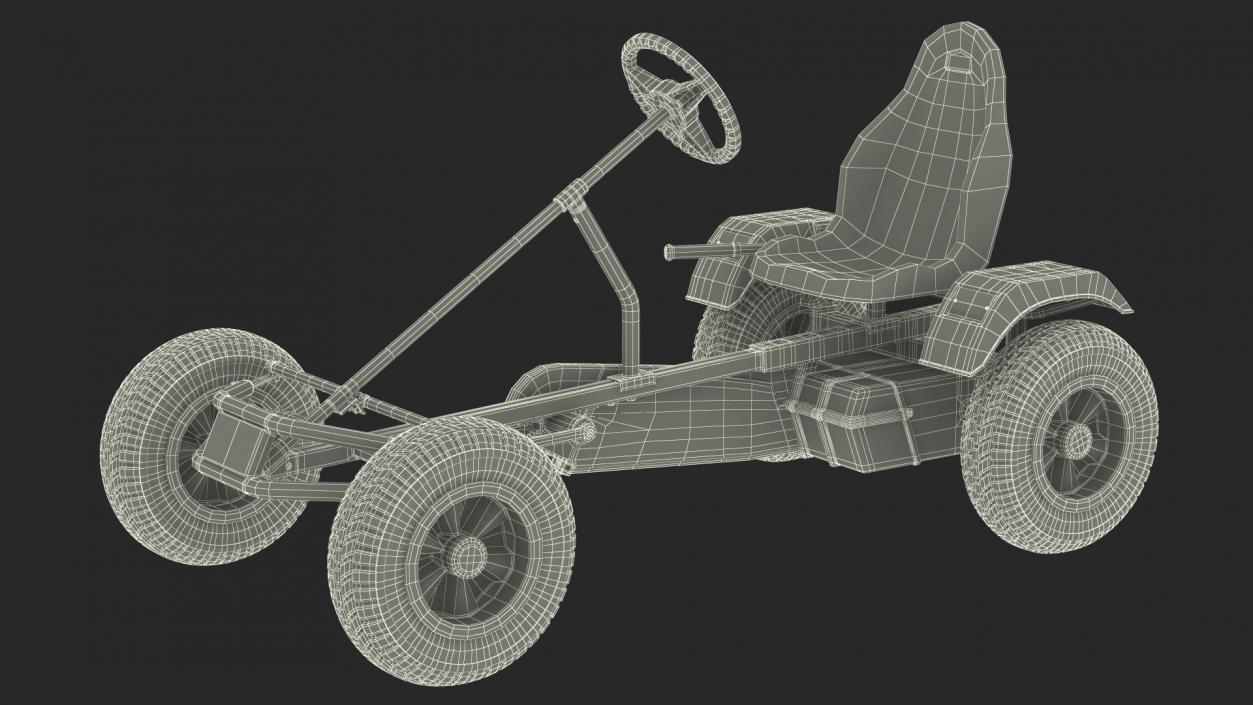 3D model Red Pedal Car with Adjustable Seat Rigged for Cinema 4D