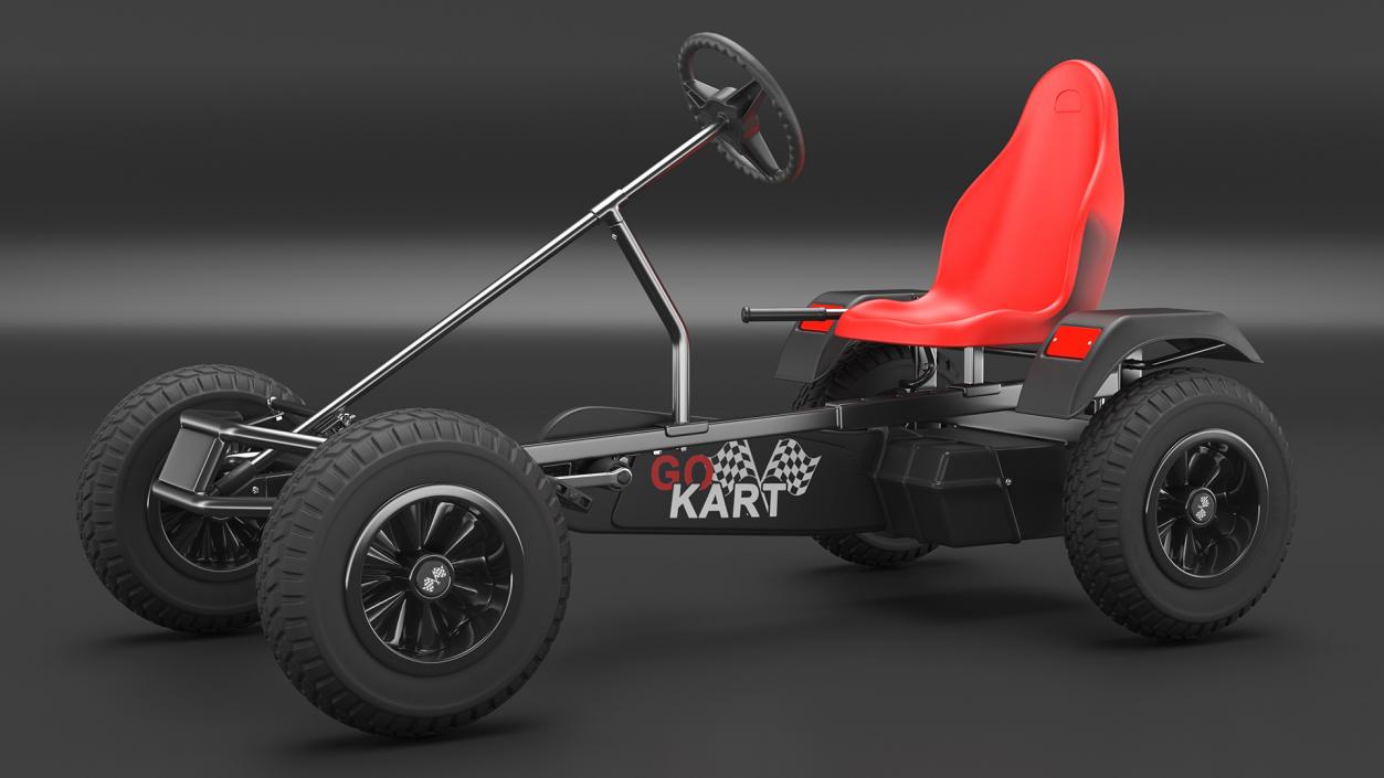 3D model Red Pedal Car with Adjustable Seat Rigged for Cinema 4D