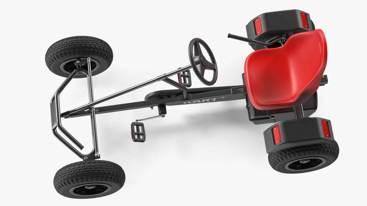 3D model Red Pedal Car with Adjustable Seat Rigged for Cinema 4D