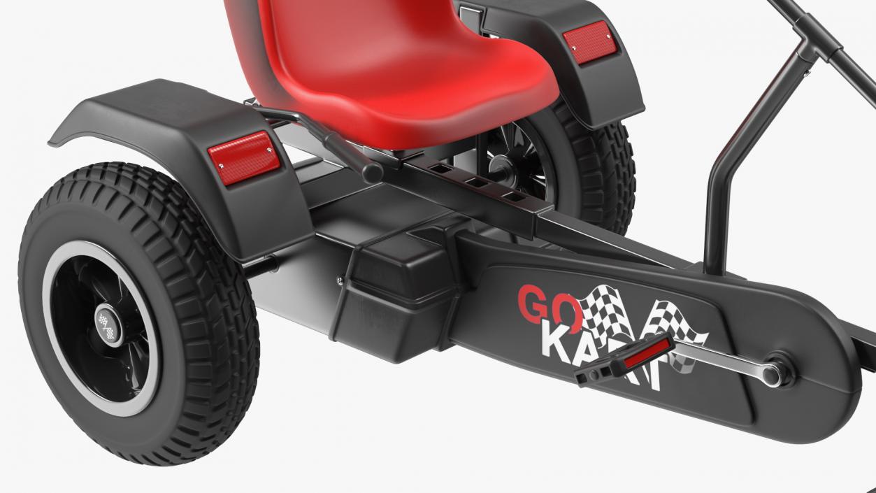 3D model Red Pedal Car with Adjustable Seat Rigged for Cinema 4D