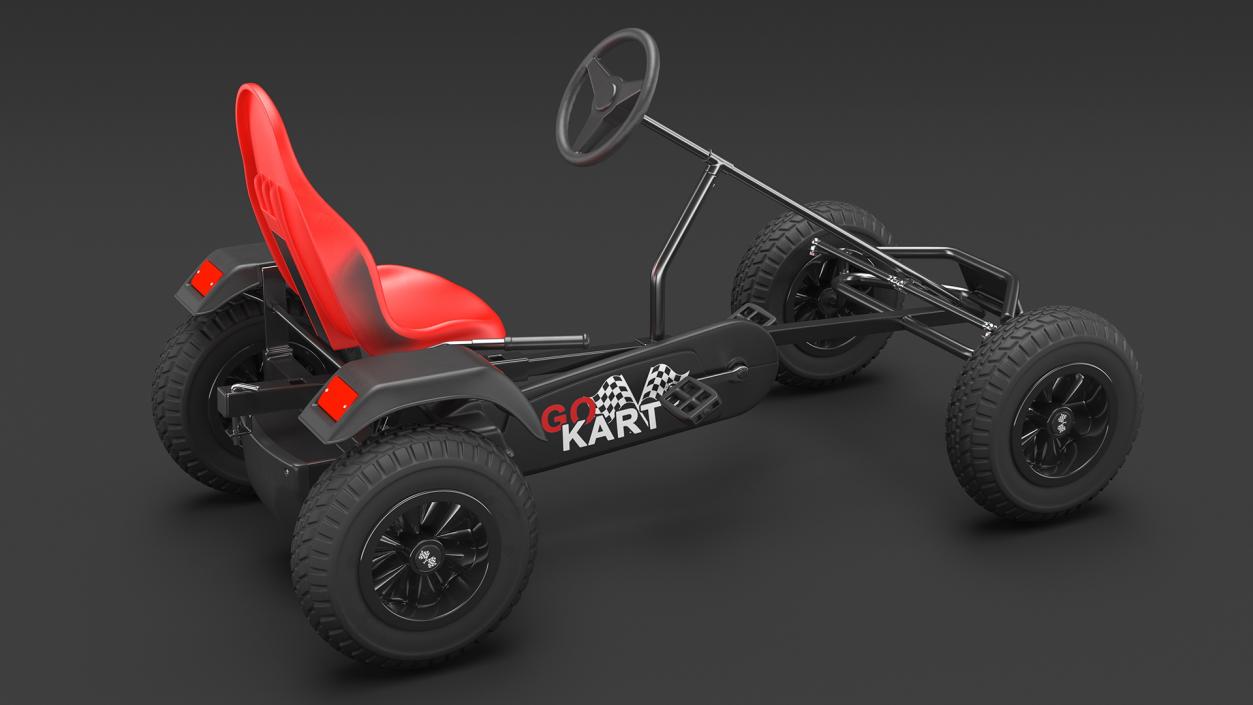 3D model Red Pedal Car with Adjustable Seat Rigged for Cinema 4D