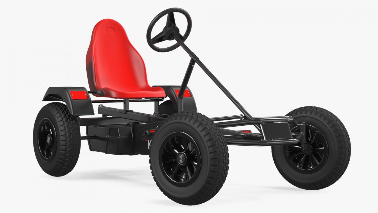 3D model Red Pedal Car with Adjustable Seat Rigged for Cinema 4D