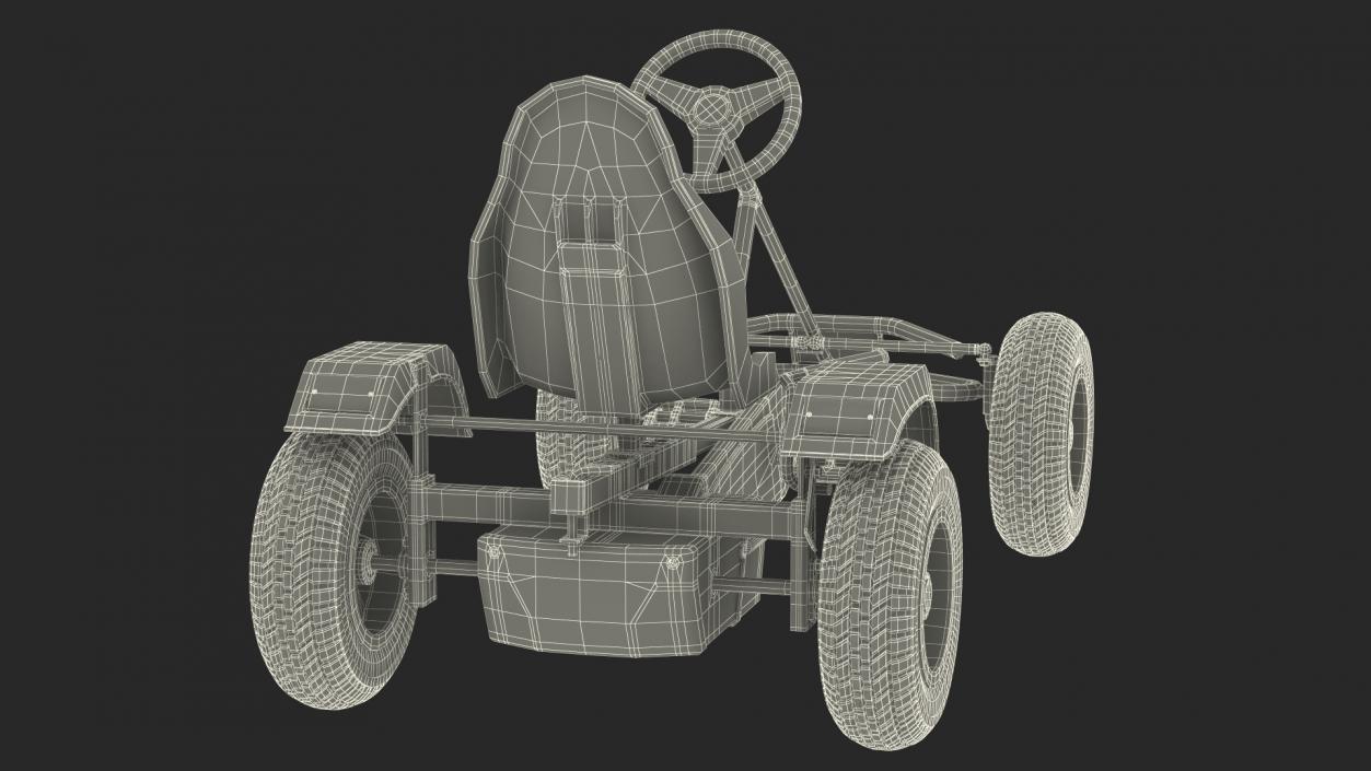 3D model Red Pedal Car with Adjustable Seat Rigged for Cinema 4D