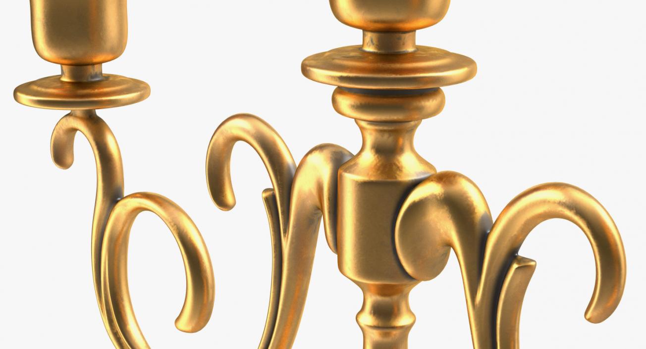 3D Gold Candlestick