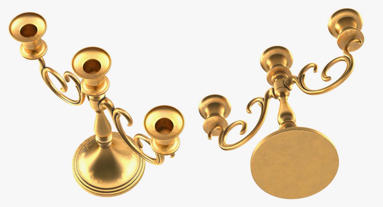 3D Gold Candlestick