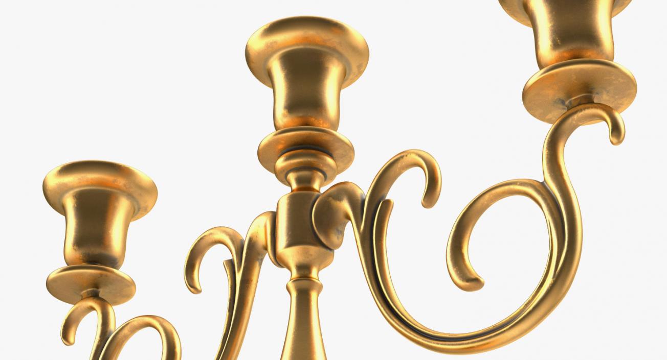 3D Gold Candlestick