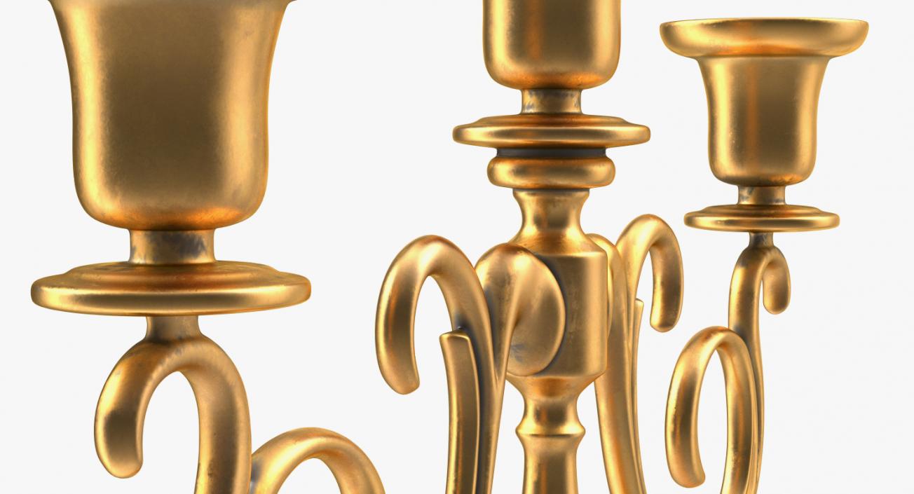 3D Gold Candlestick