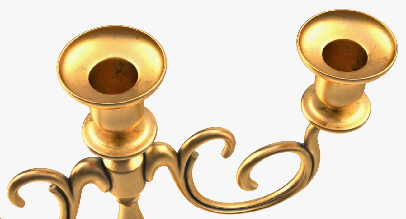 3D Gold Candlestick