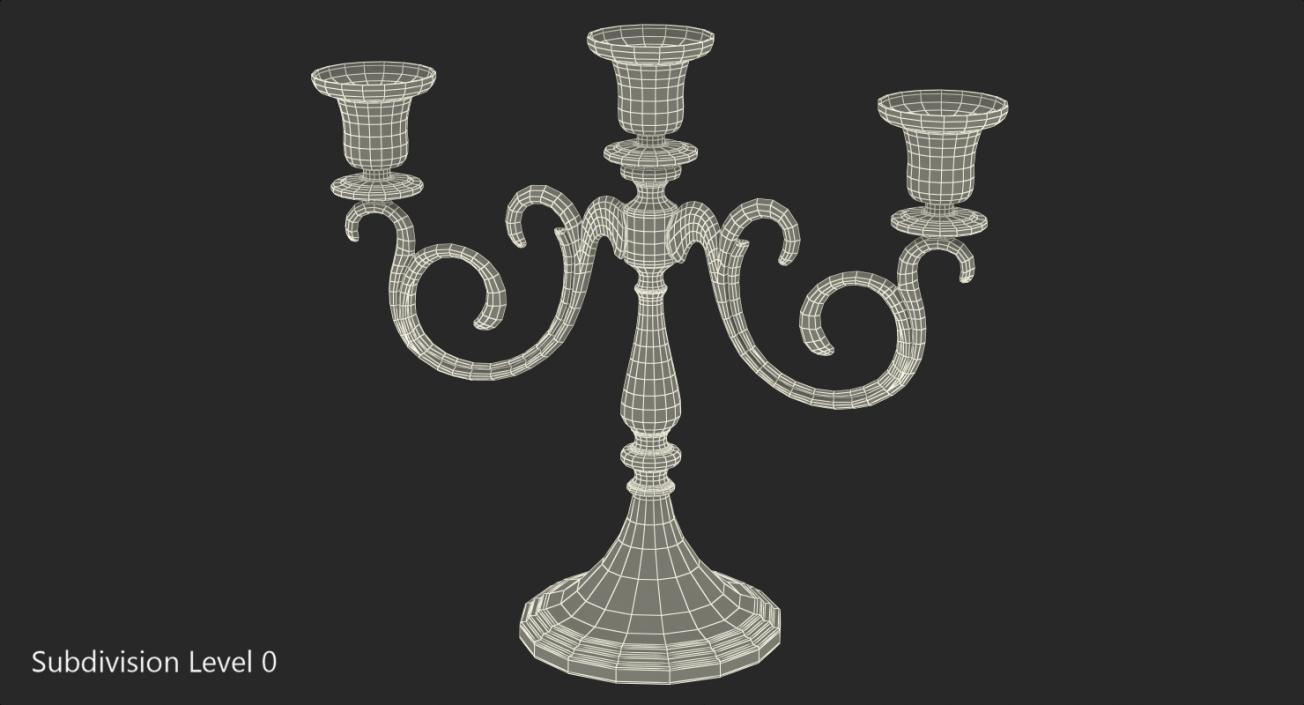 3D Gold Candlestick