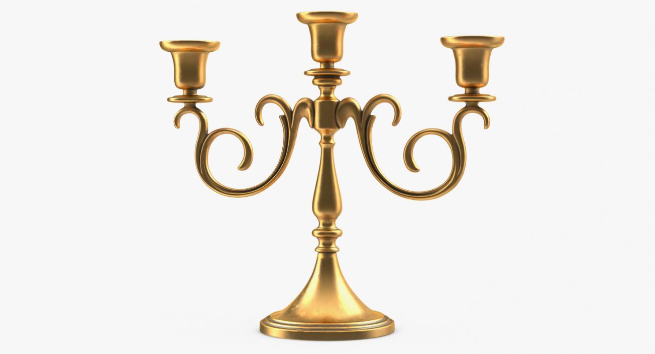 3D Gold Candlestick