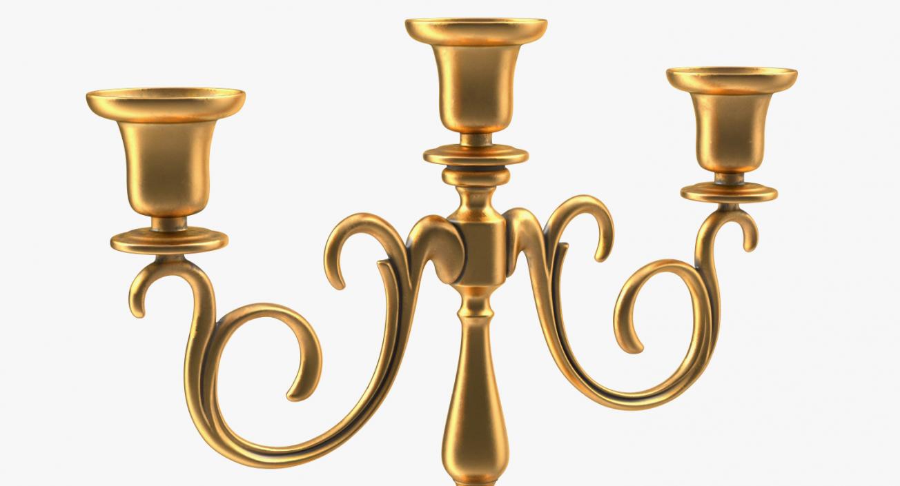 3D Gold Candlestick