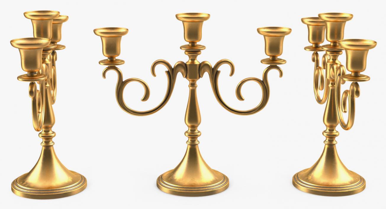 3D Gold Candlestick