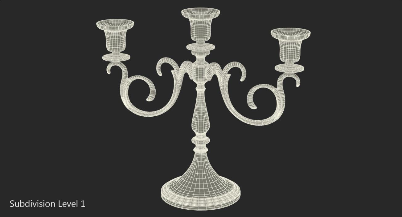 3D Gold Candlestick