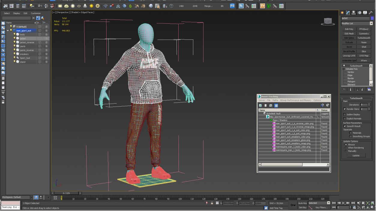 3D Nike Sportswear Suit Anthrazit Lowered Hood on Mannequin