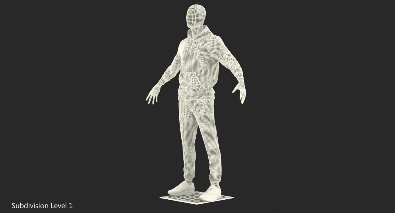 3D Nike Sportswear Suit Anthrazit Lowered Hood on Mannequin