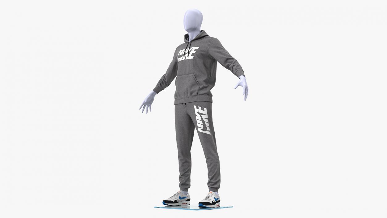 3D Nike Sportswear Suit Anthrazit Lowered Hood on Mannequin