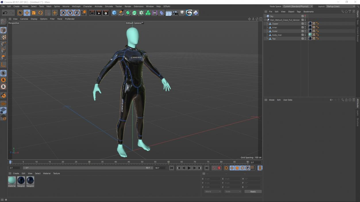 3D Man Wetsuit Cressi Full Version 2 model