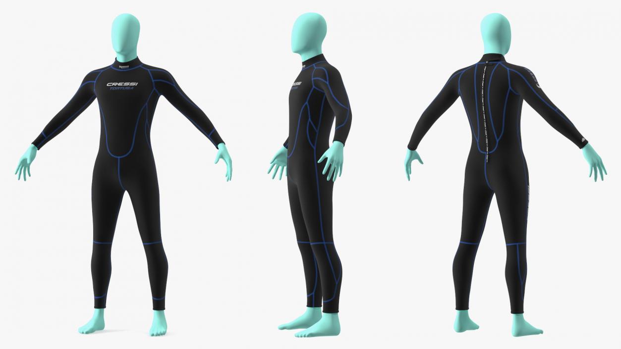 3D Man Wetsuit Cressi Full Version 2 model