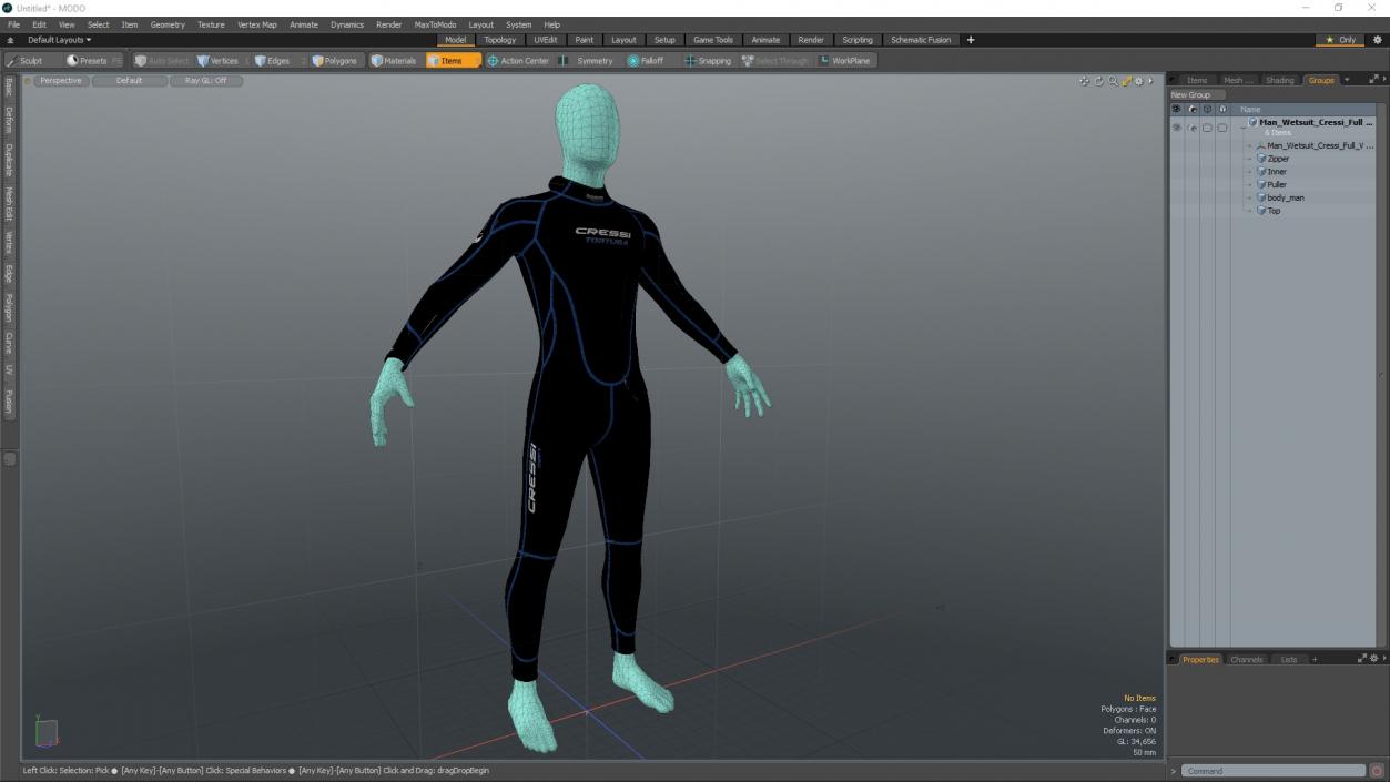 3D Man Wetsuit Cressi Full Version 2 model