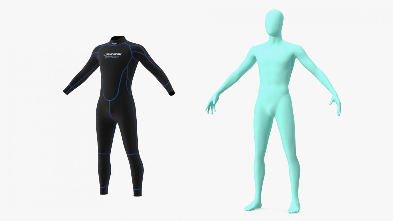 3D Man Wetsuit Cressi Full Version 2 model