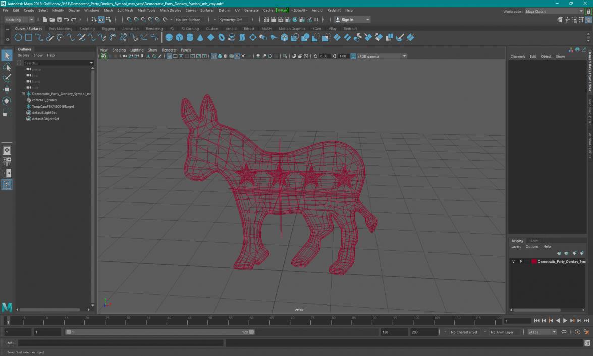 3D model Democratic Party Donkey Symbol