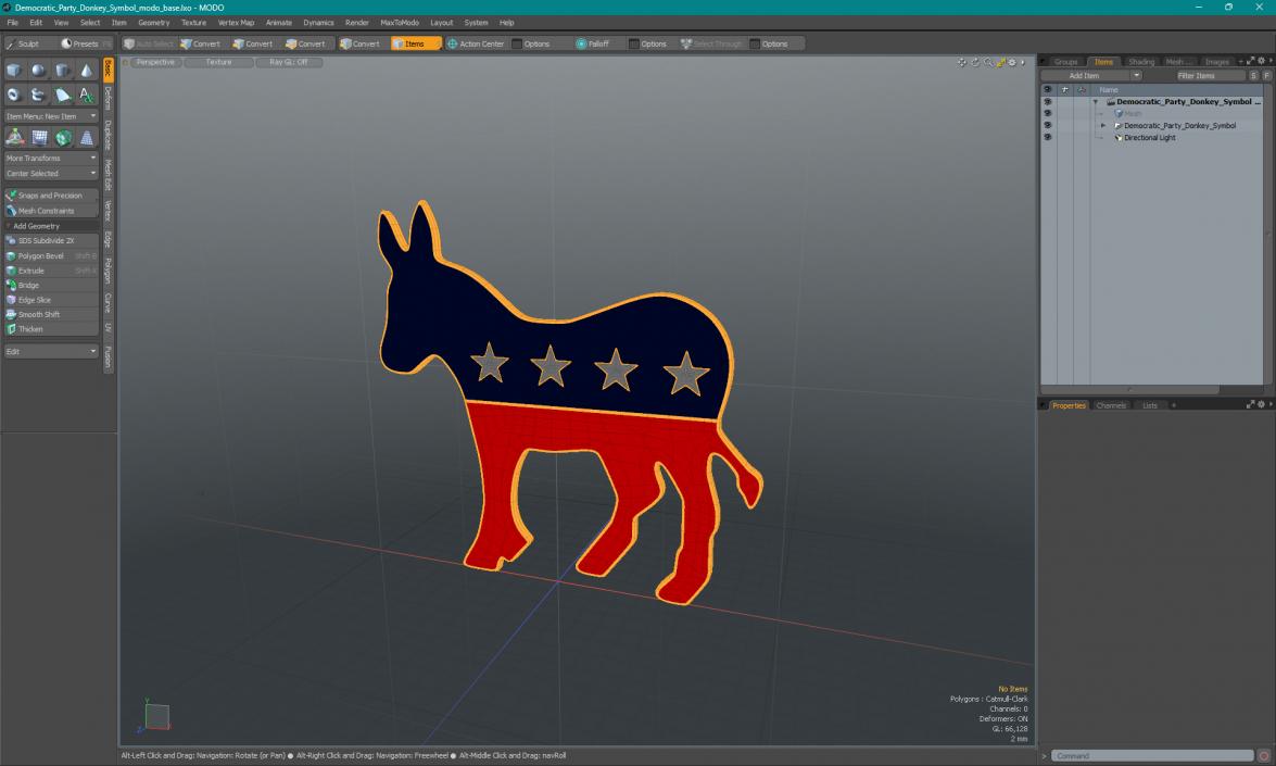 3D model Democratic Party Donkey Symbol