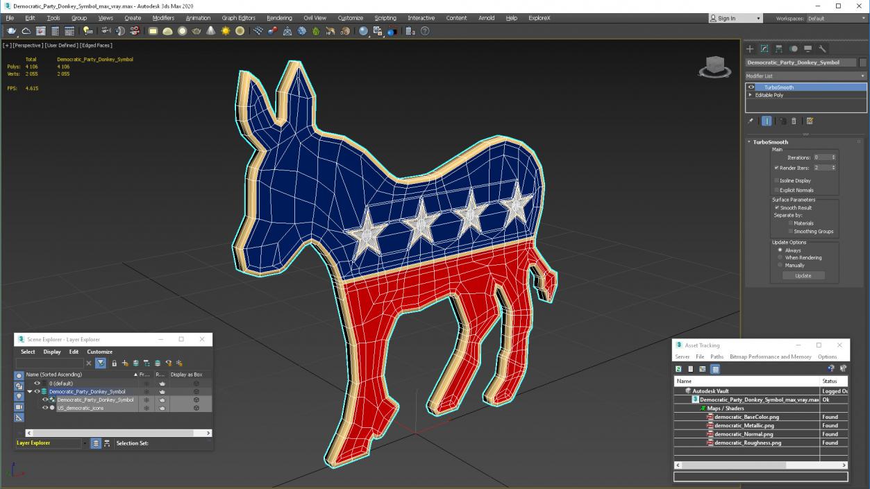 3D model Democratic Party Donkey Symbol