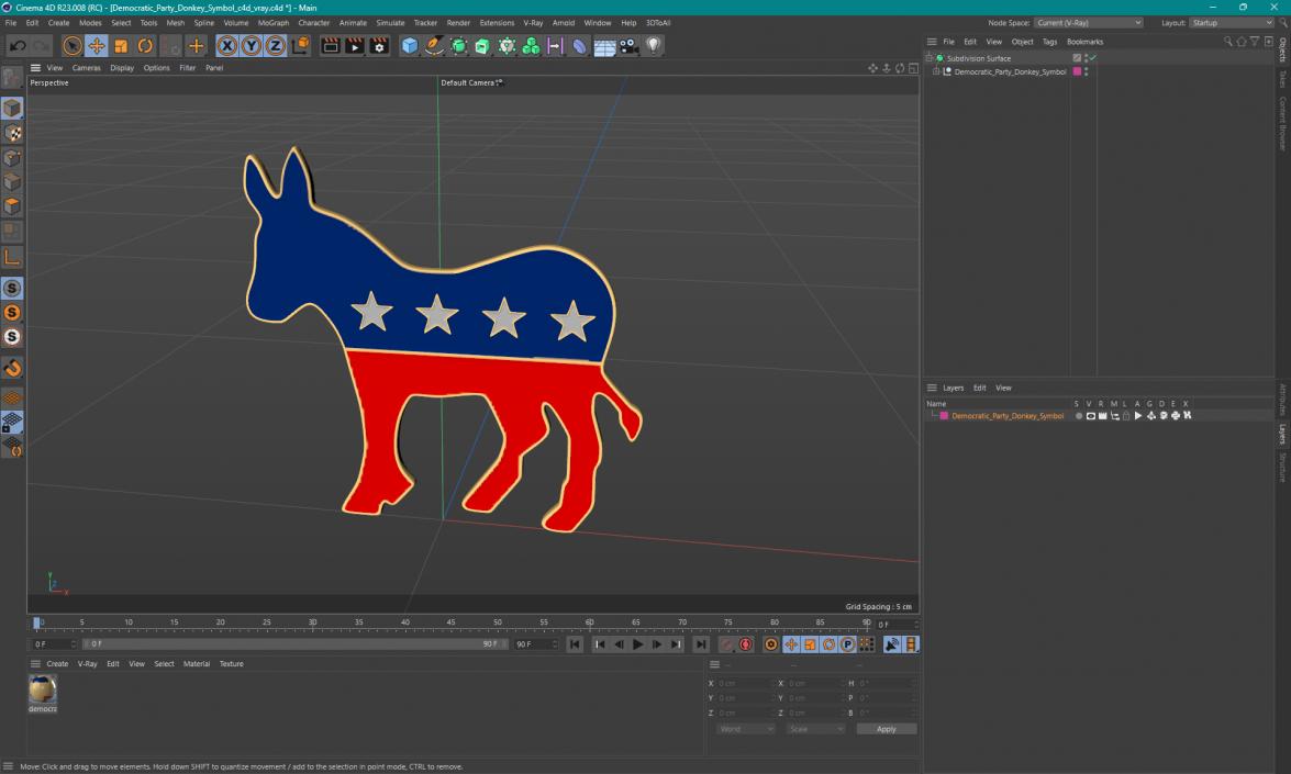 3D model Democratic Party Donkey Symbol