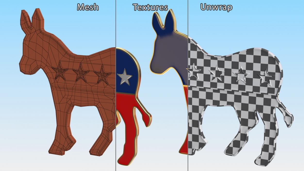 3D model Democratic Party Donkey Symbol