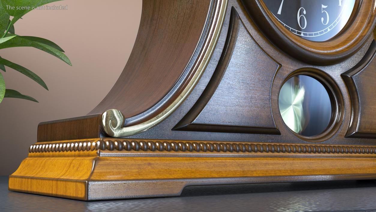 3D Antique Wooden Musical Clock model