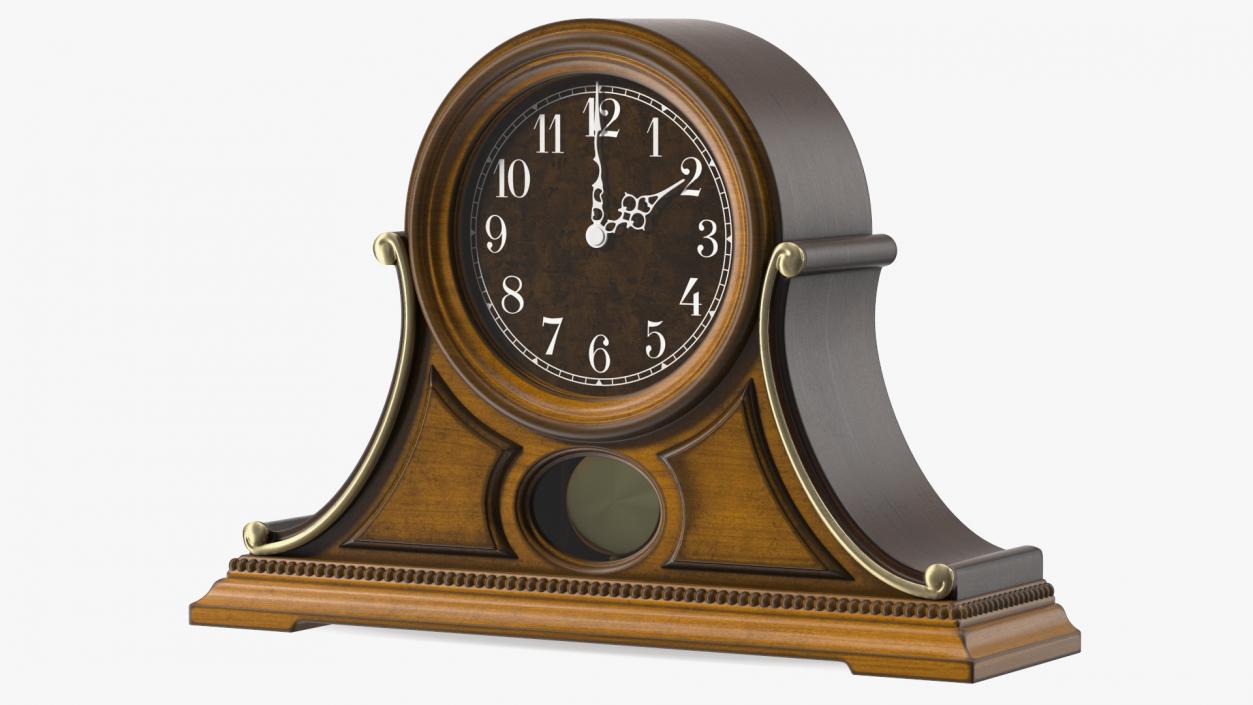 3D Antique Wooden Musical Clock model