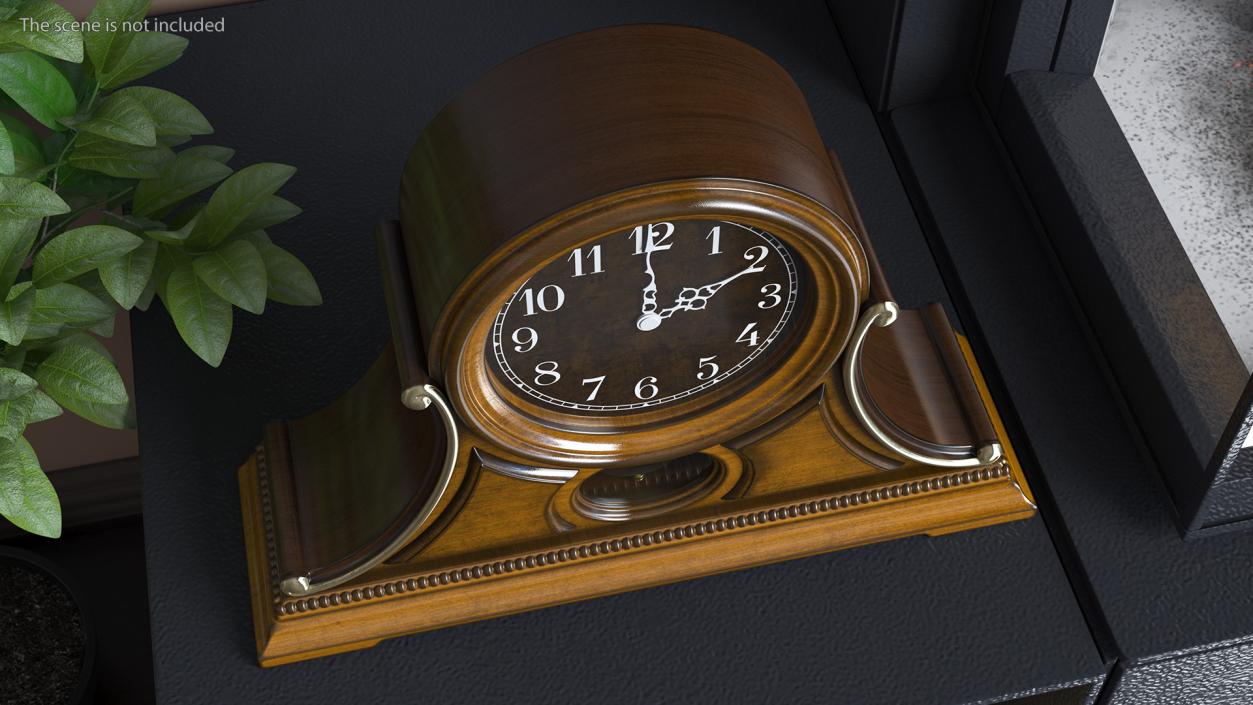 3D Antique Wooden Musical Clock model