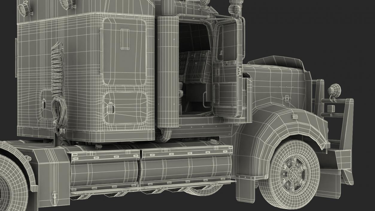 3D model Vintage Semi-Truck Rigged