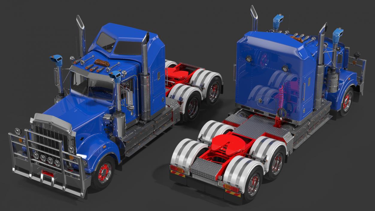 3D model Vintage Semi-Truck Rigged