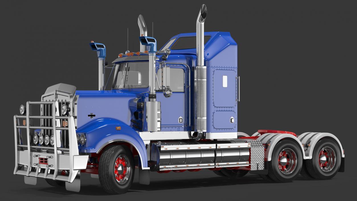 3D model Vintage Semi-Truck Rigged