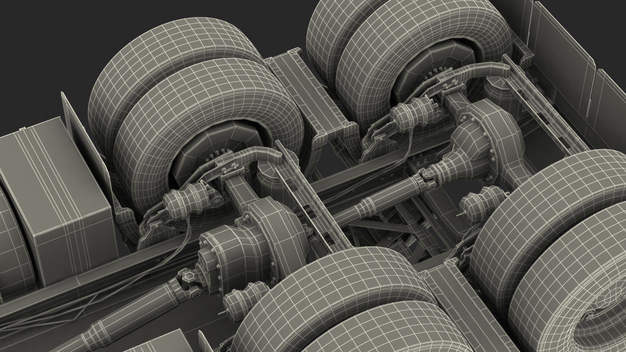 3D model Vintage Semi-Truck Rigged