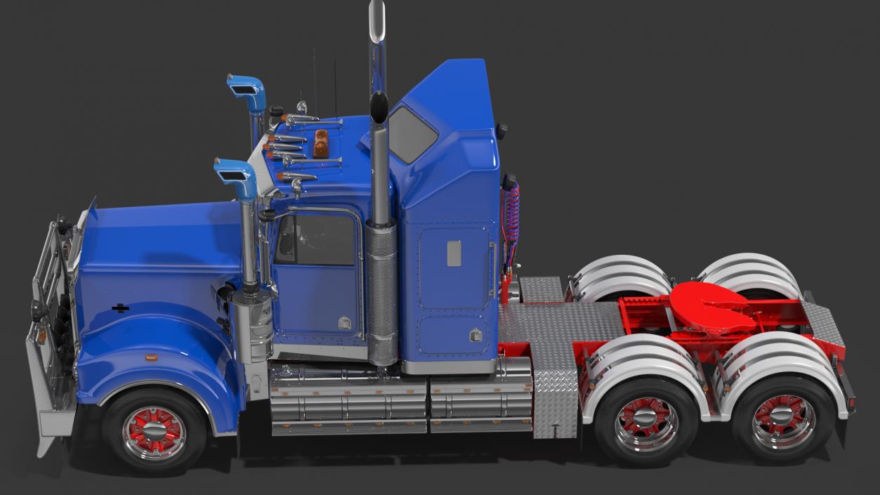 3D model Vintage Semi-Truck Rigged