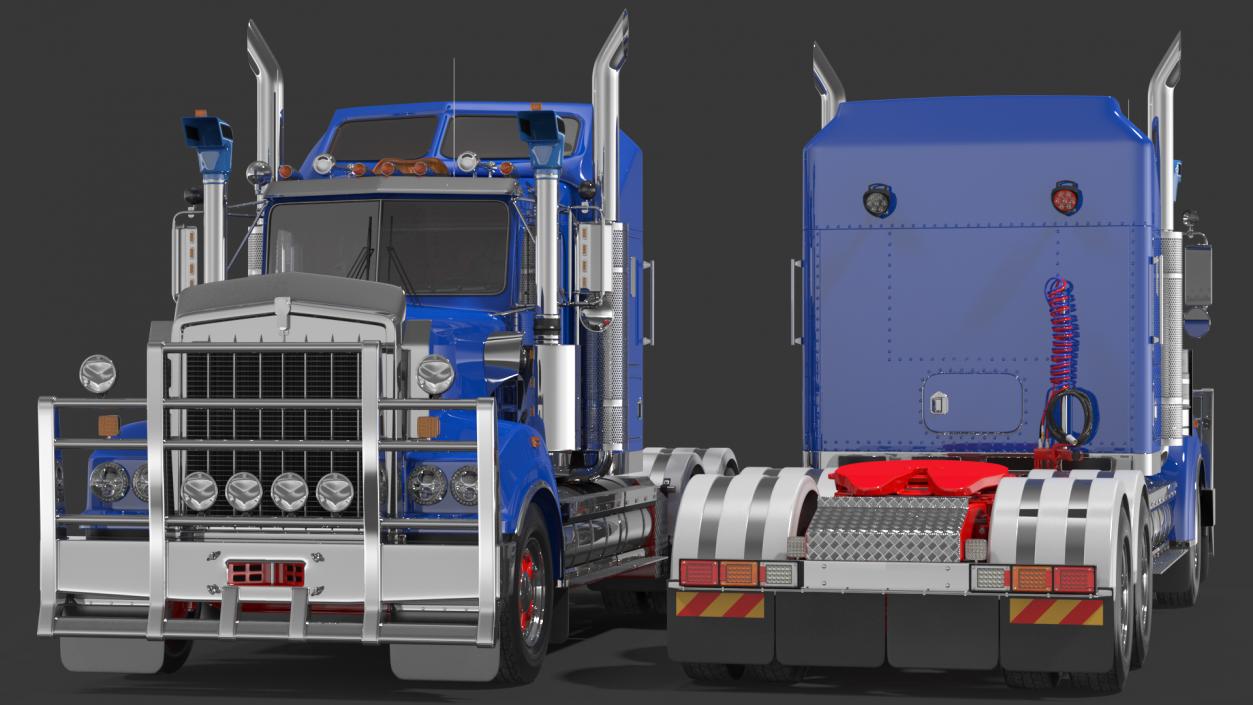 3D model Vintage Semi-Truck Rigged