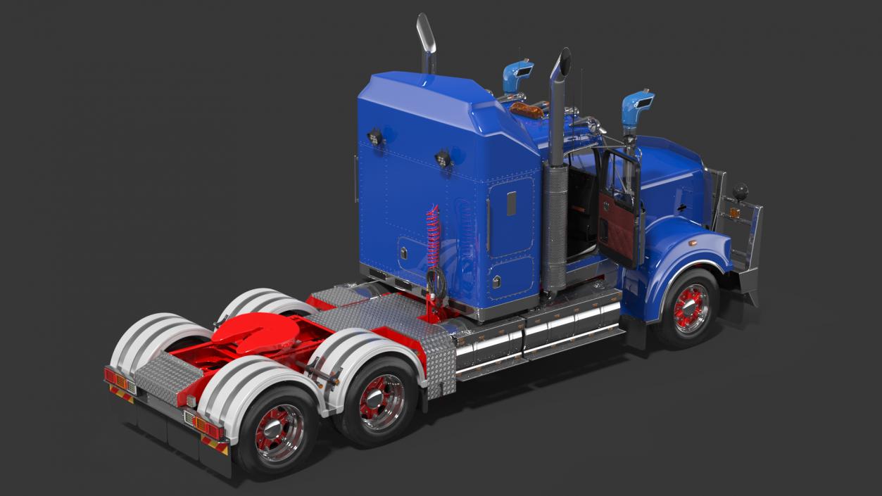 3D model Vintage Semi-Truck Rigged