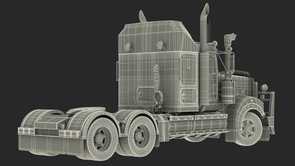 3D model Vintage Semi-Truck Rigged