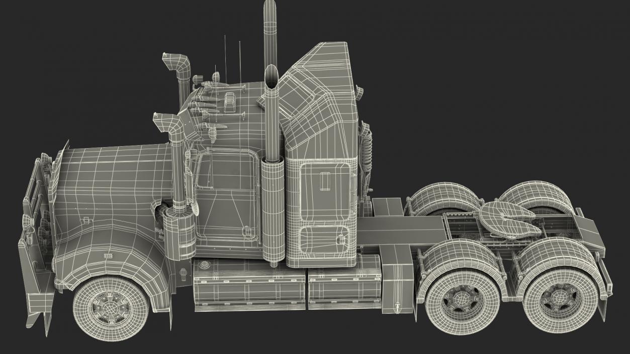 3D model Vintage Semi-Truck Rigged