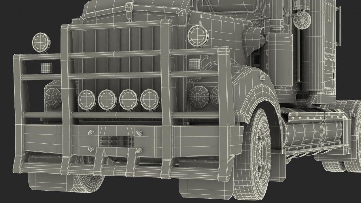 3D model Vintage Semi-Truck Rigged