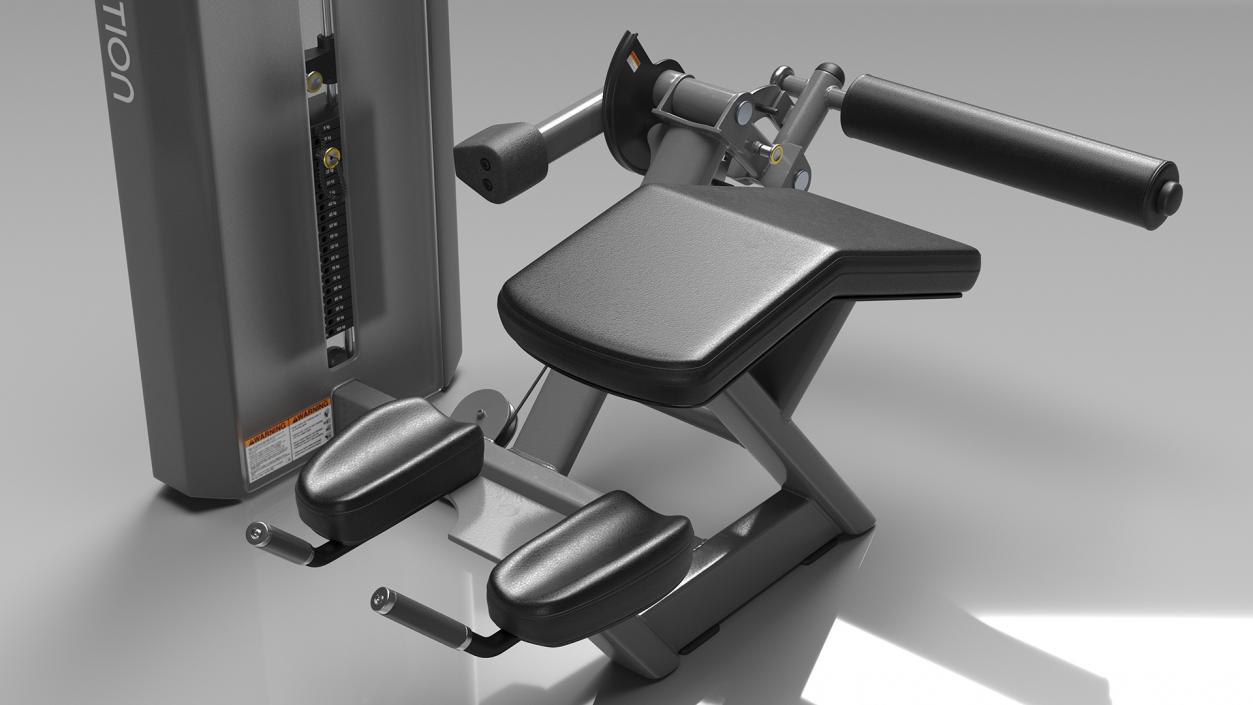 3D Prone Leg Curl Trainer Grey Frame model