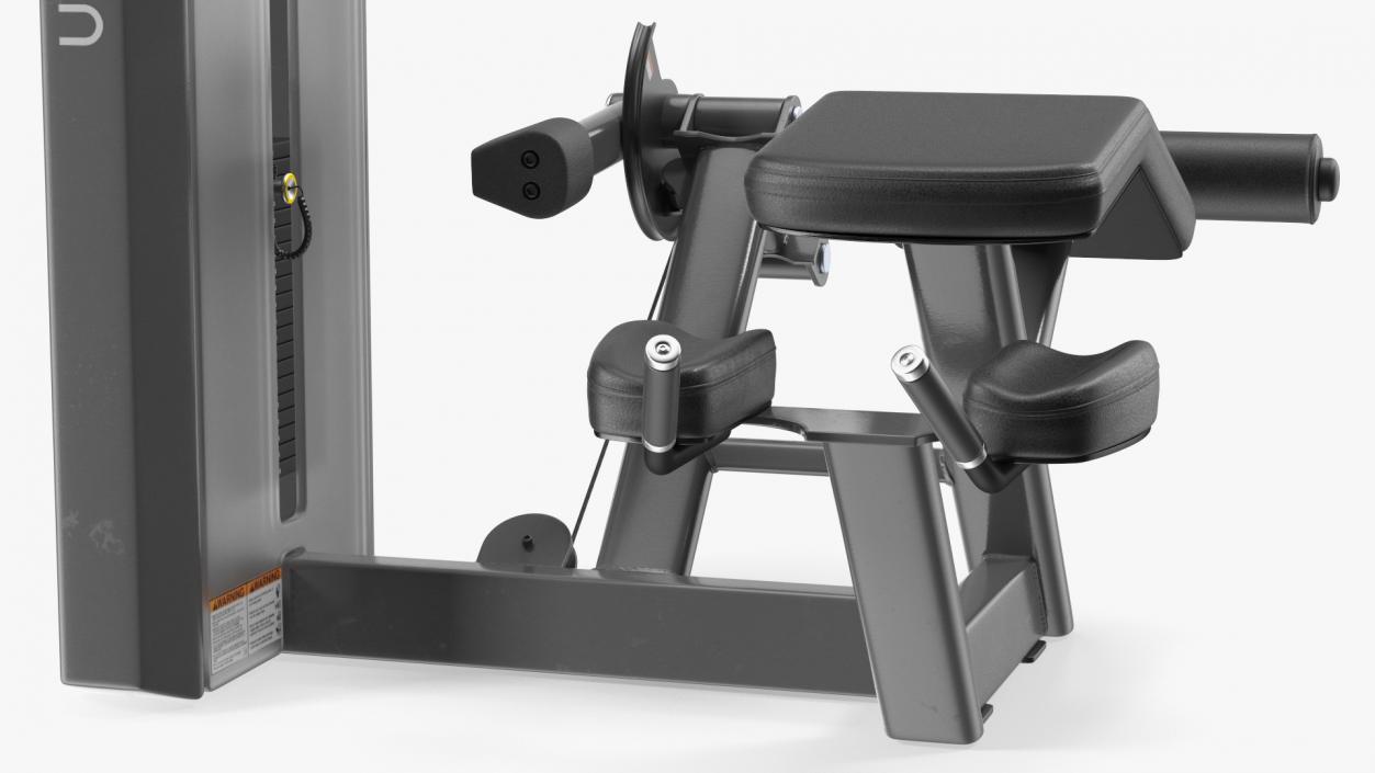 3D Prone Leg Curl Trainer Grey Frame model