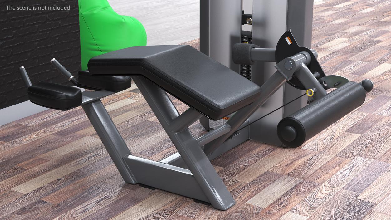 3D Prone Leg Curl Trainer Grey Frame model