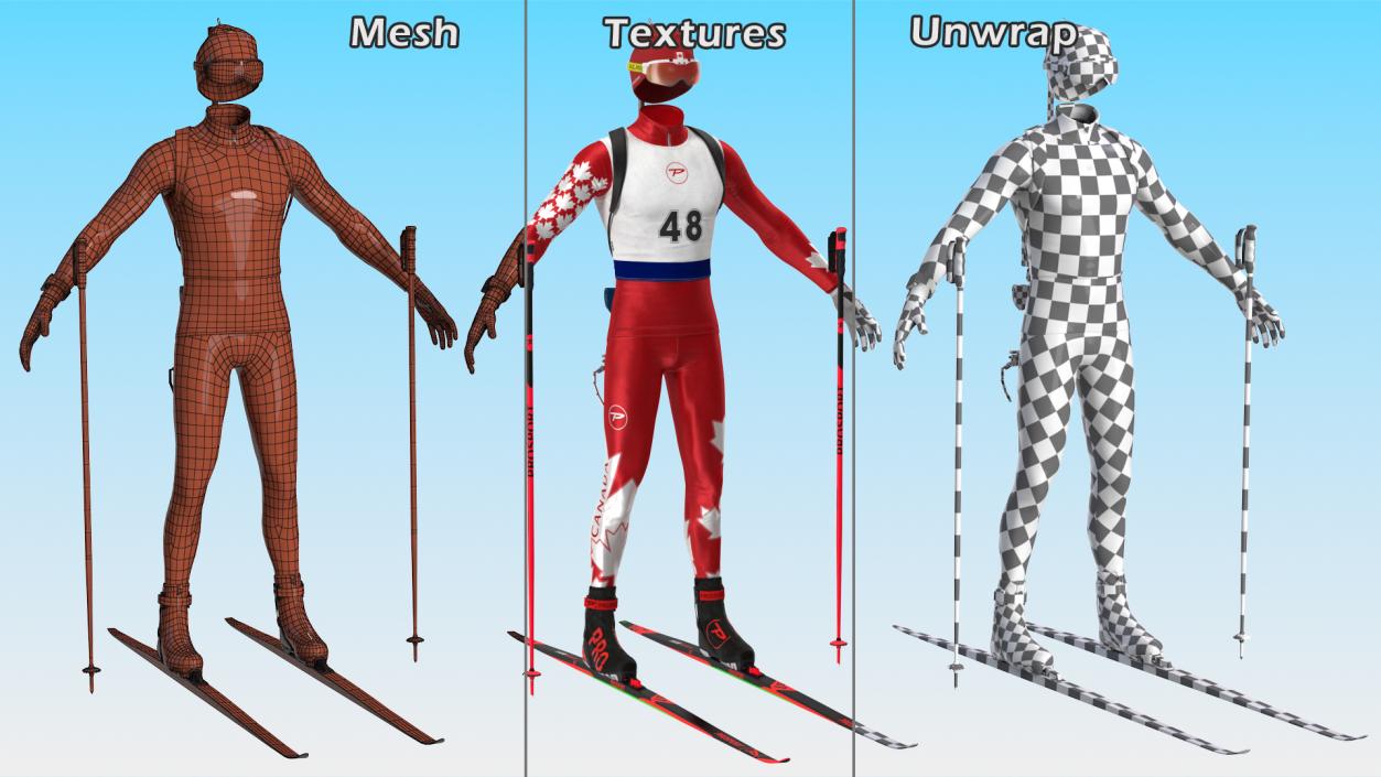 Biathlon Equipment Team Canada Set 3D model