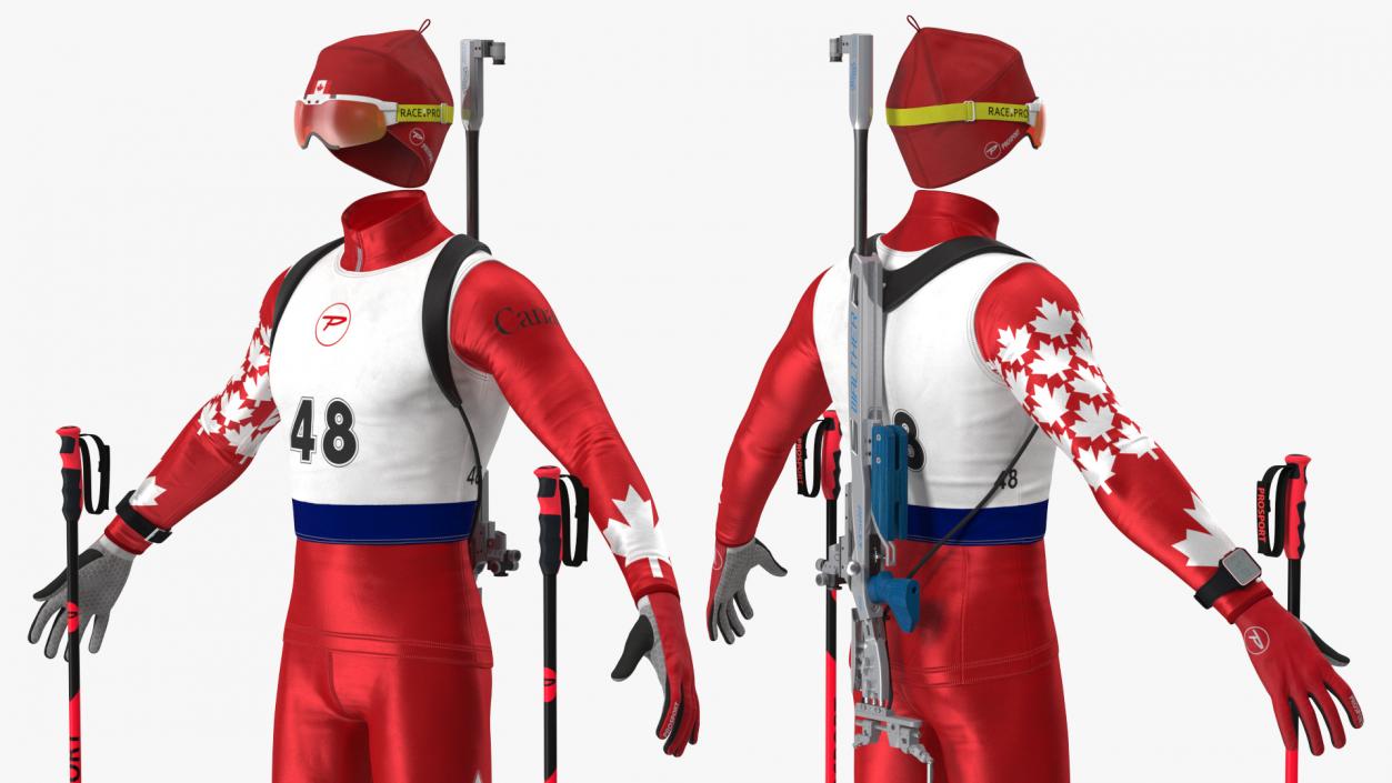 Biathlon Equipment Team Canada Set 3D model