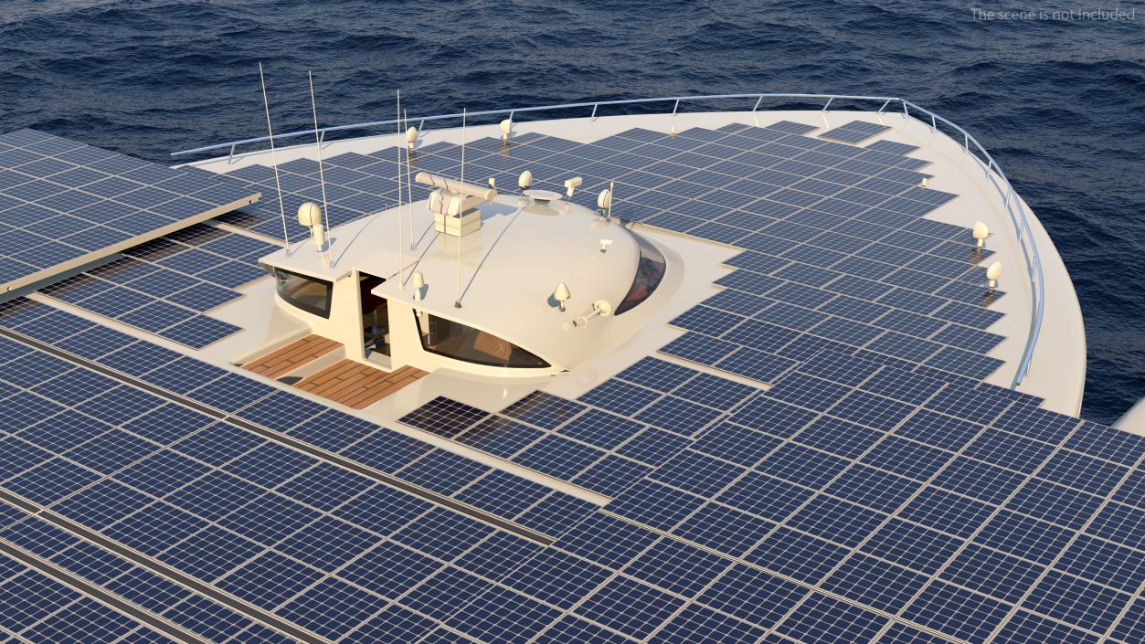 3D Solar Electric Boat Rigged