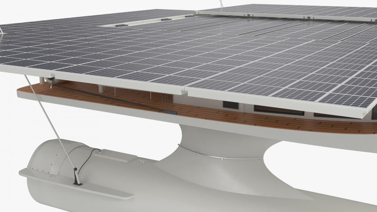 3D Solar Electric Boat Rigged