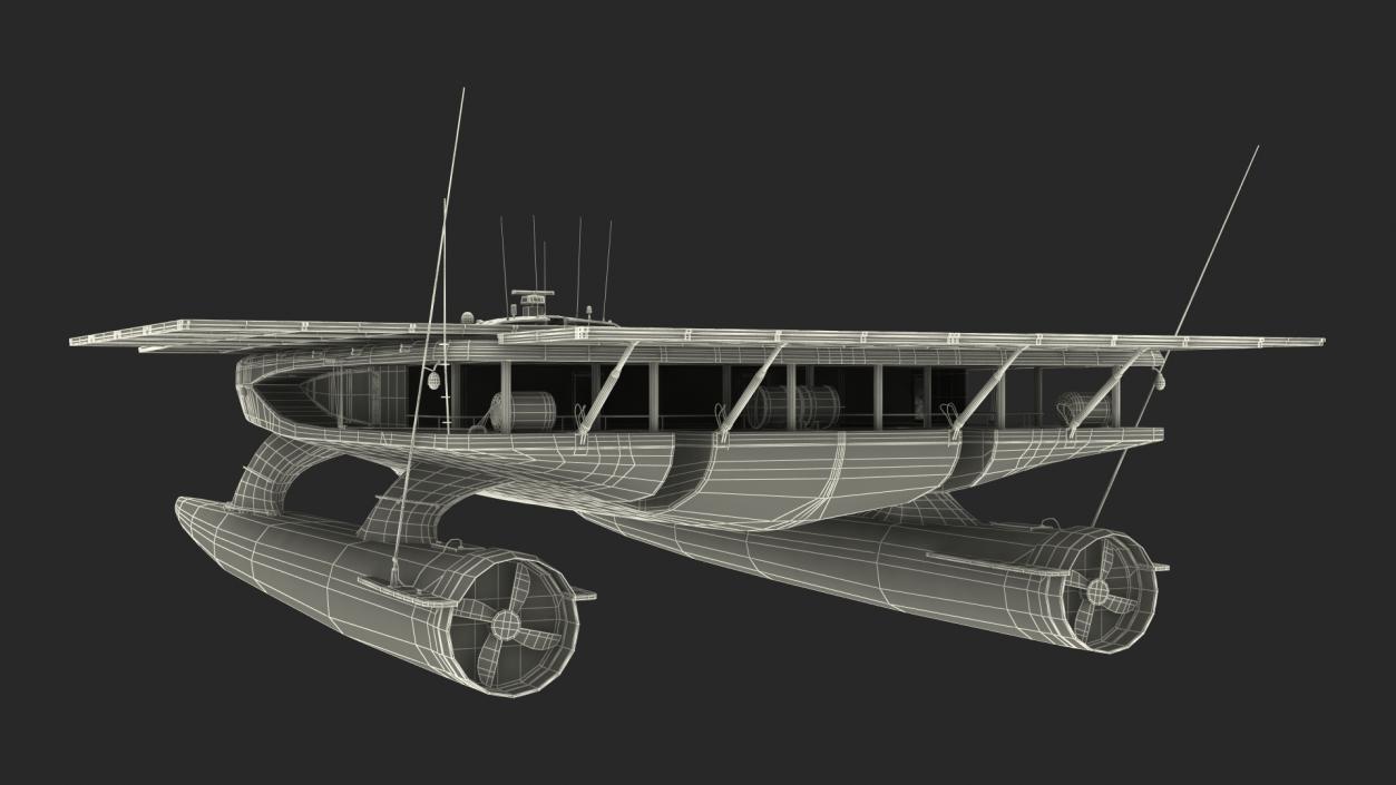 3D Solar Electric Boat Rigged